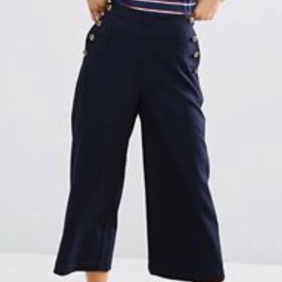 Nautical button detailed culottes - Picture 2 of 3